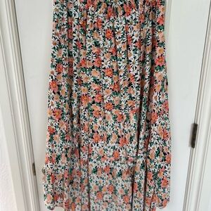 Amazon Pink and Orange Tiered A-line Maxi Skirt Casual